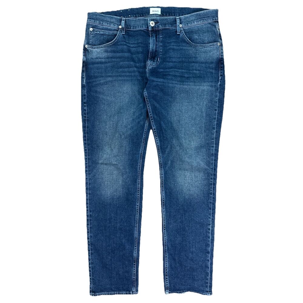 Hudson Jeans Mens 38x33 Blue Byron Straight Stretch Dark Wash Cotton